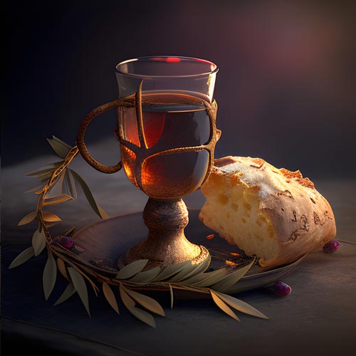 Bible Art - Bread and Wine